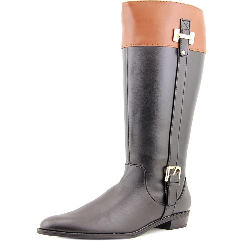 Karen Scott Women's Deliee Solid Round Toe Mid Calf Boots Black Size -7.5 M
