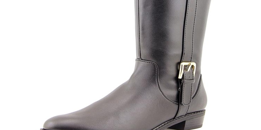 Karen Scott Women's Deliee Solid Round Toe Mid Calf Boots Black Size -7.5 M