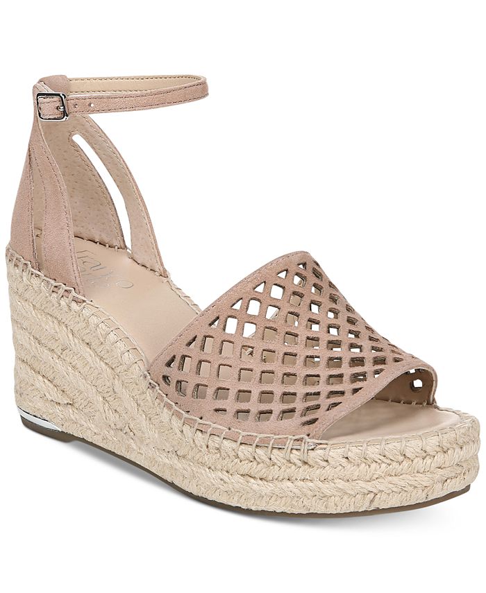 Franco Sarto Women's Calabria Leather Closed Toe Casual Platform Sandals Pink Size 8 M