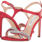 Nina Women's FREJA Satin Open Toe SlingBack Classic Pumps Red Size 8.5 M