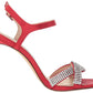 Nina Women's FREJA Satin Open Toe SlingBack Classic Pumps Red Size 8.5 M