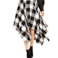 Bar III Women's Buffalo Check Handkerchief Hem Skirt Black Size XXS