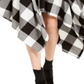 Bar III Women's Buffalo Check Handkerchief Hem Skirt Black Size XXS
