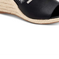 Calvin Klein Women's Britta Leather Open Toe Casual Platform Sandals Black Size 9.5 M