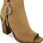Esprit Women's Neely Faux Suede Peep Toe Shooties Brown Size 9.5 M