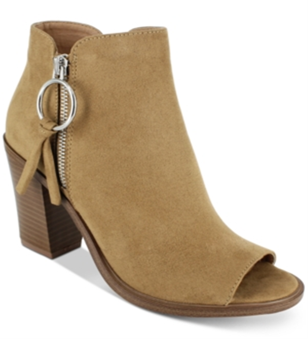 Esprit Women's Neely Faux Suede Peep Toe Shooties Brown Size 9.5 M