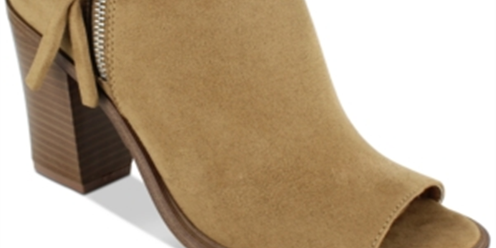 Esprit Women's Neely Faux Suede Peep Toe Shooties Brown Size 9.5 M