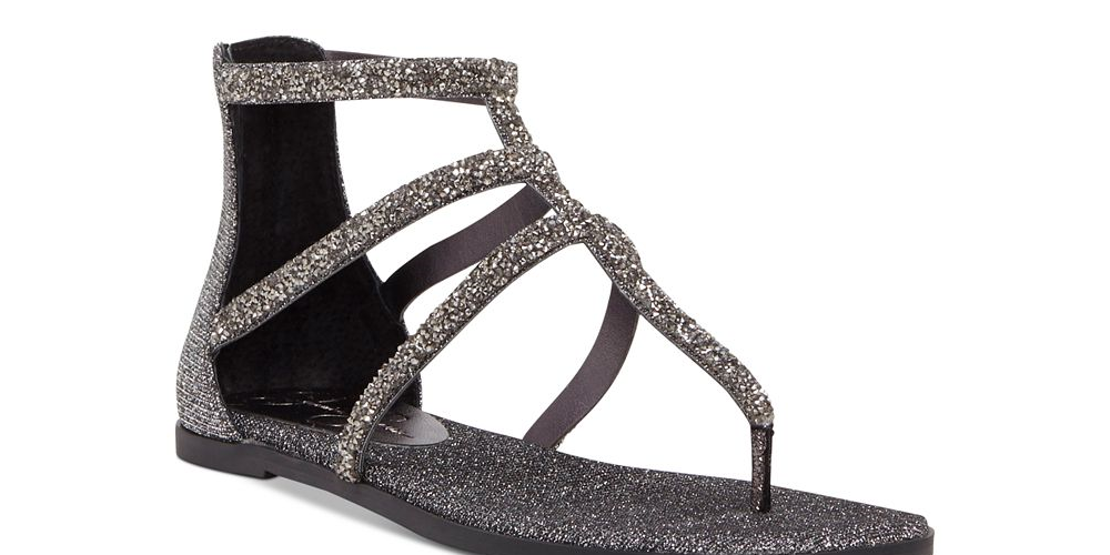 Jessica Simpson Women's Cammie Thong Sandal Silver Size 5.5 M