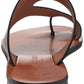 Kenneth Cole New York Women's Round Toe Wedge Slip on Leather Thong Sandals Black Size 6 M