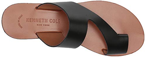Kenneth Cole New York Women's Round Toe Wedge Slip on Leather Thong Sandals Black Size 6 M