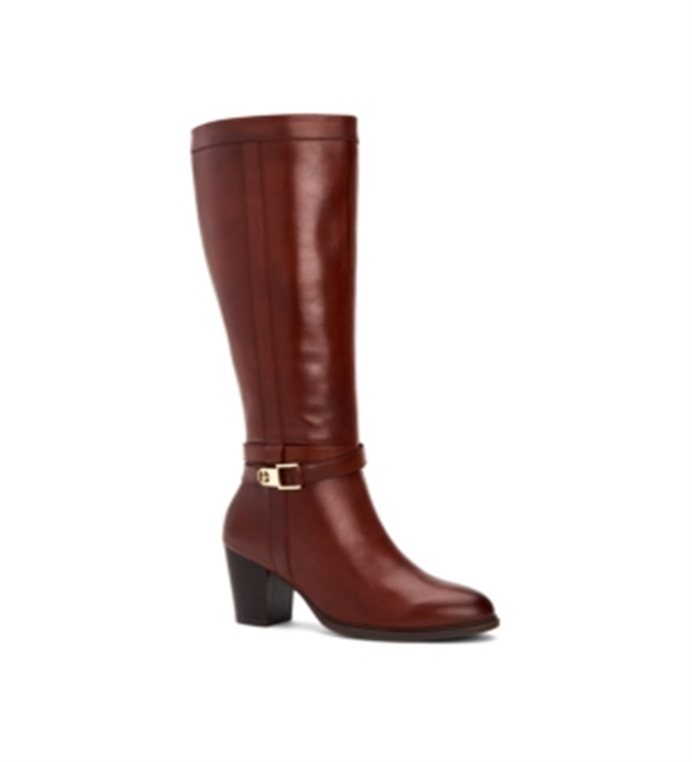 Giani Bernini Women's Rozario Leather Closed Toe Knee High Fashion Boots Brown Size 5.5 M