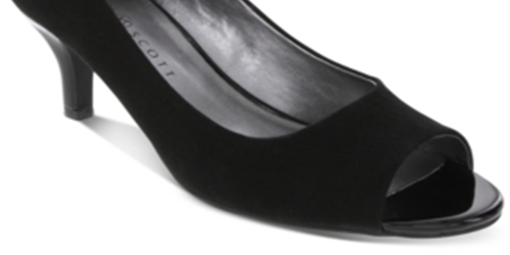 Karen Scott Women's Mory Peep Toe Classic Pumps Black Size 5 M
