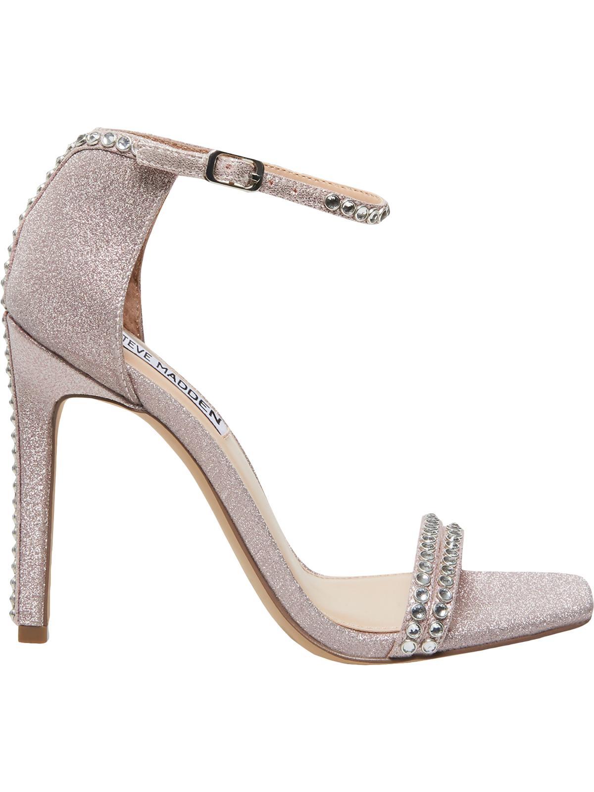 Steve Madden Women's Collette Two Piece Rhinestone Sandals Pink Size 5.5 M