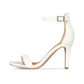 Material Girl Women's Blaire Fabric Open Toe Special Occasion Ankle Strap White Sandle Size 9.5M