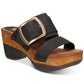 American Rag Women's Danyelle Leather Open Toe Casual Ankle Strap Sandals Black Size 6.5M