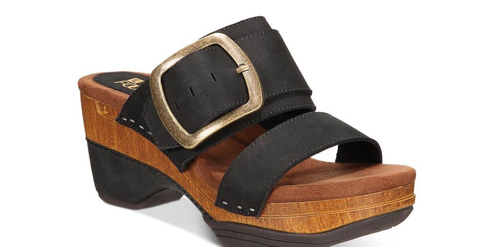 American Rag Women's Danyelle Leather Open Toe Casual Ankle Strap Sandals Black Size 6.5M