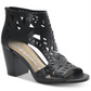 American Rag Women's Danyelle Leather Open Toe Casual Ankle Strap Sandals Black Size 6.5M
