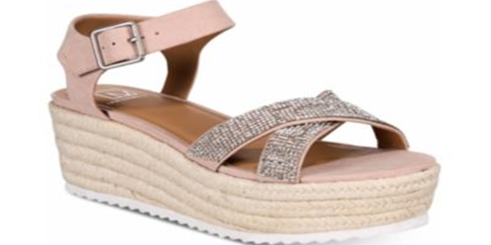 Material Girl Women's Mbrinnyf Cotton Open Toe Casual Platform Sandals Pink Size 7 M
