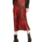 Bar III Women's Animal Print Below the Knee Pencil Skirt Red Size 12
