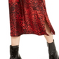 Bar III Women's Animal Print Below the Knee Pencil Skirt Red Size 12