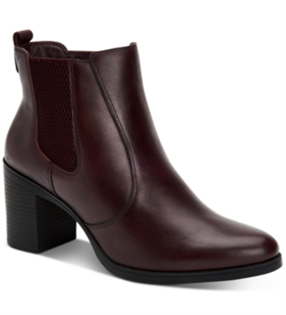 Giani Bernini Women's Korma Leather Almond Toe Ankle Chelsea Boots Red Size 10 M