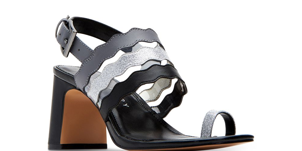 Katy Perry Women's the Sense Leather Open Toe Casual Mule Sandals Black Size 8.5M