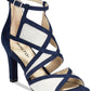Rialto Women's Ria Fabric Peep Toe Ankle Strap D-orsay Pumps Navy Size 5.5