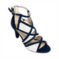 Rialto Women's Ria Fabric Peep Toe Ankle Strap D-orsay Pumps Navy Size 5.5
