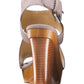 Michael Kors Women's Josephine Leather Peep Toe Casual Ankle Strap Sandal Gray Size 7.5 M