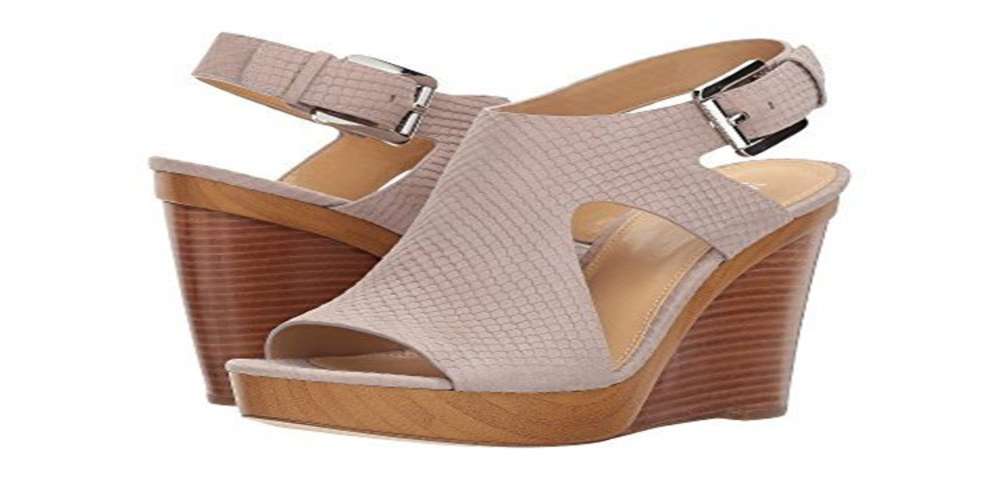 Michael Kors Women's Josephine Leather Peep Toe Casual Ankle Strap Sandal Gray Size 7.5 M