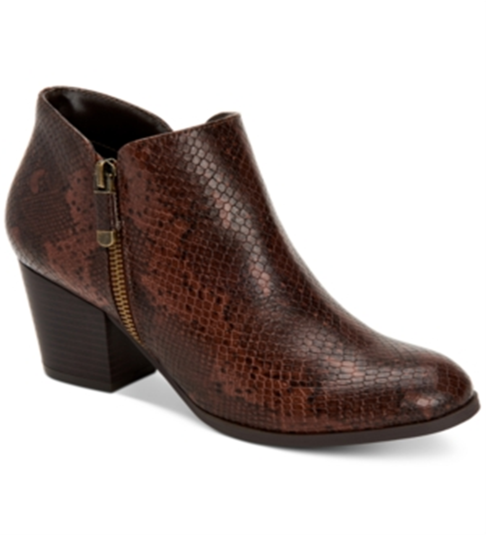 Style & Co Women's Masrinaa Faux Leather Booties Brown Size 10 M