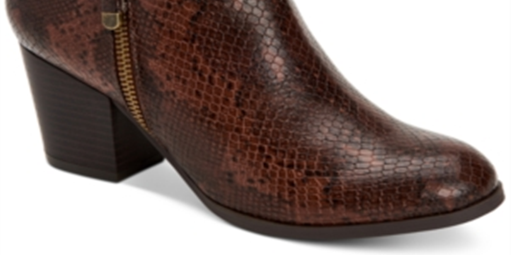 Style & Co Women's Masrinaa Faux Leather Booties Brown Size 10 M