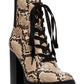 Steve Madden Women's Round Toe Block Heel Lace up Leather Hiking Boots Beige Size 9