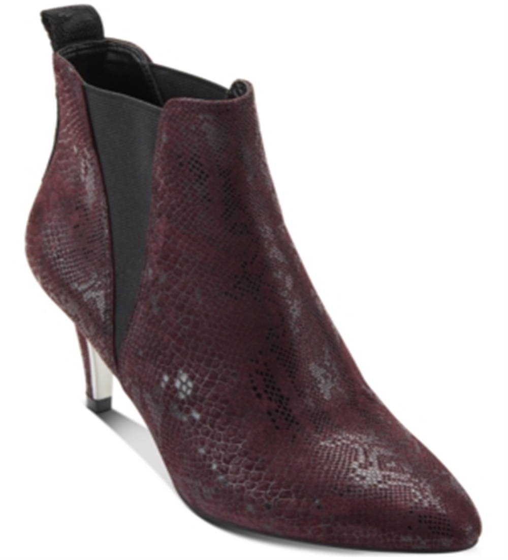 DKNY Women's Alani Suede Closed Toe Ankle Fashion Boots Red Size 10