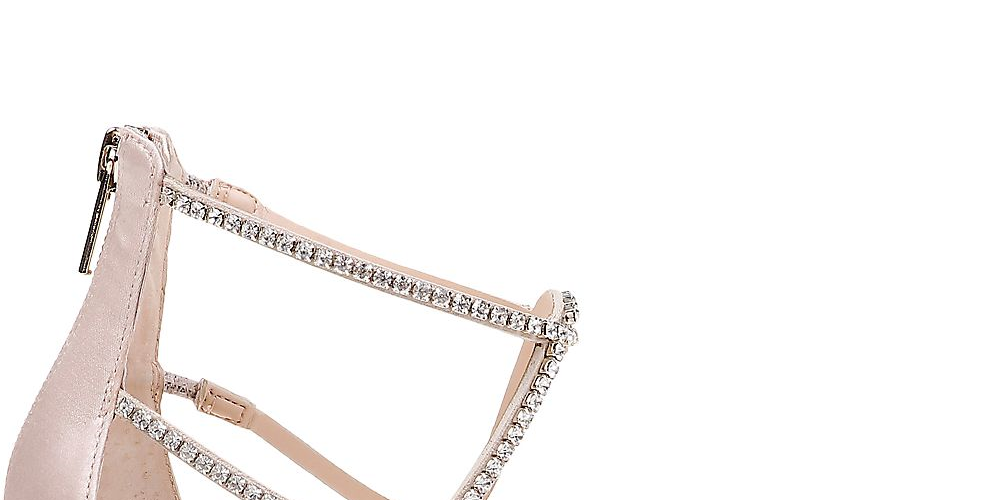 Badgley Mischka Women's Delancey Embellished Satin Sandals Silver Size 6.5