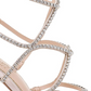 Badgley Mischka Women's Delancey Embellished Satin Sandals Silver Size 6.5
