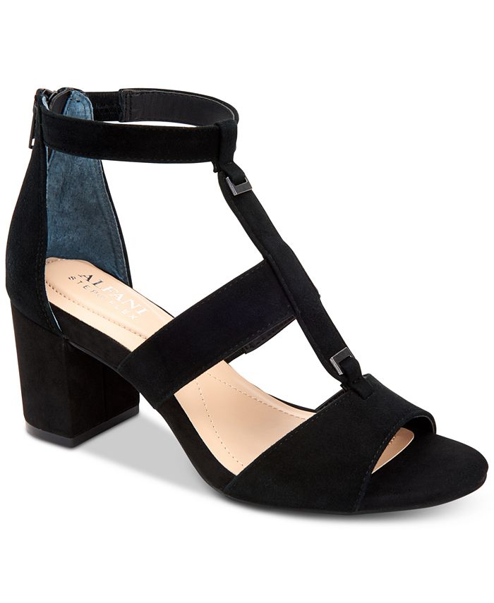 Alfani Women's Elianaa Fabric Open Toe Casual Strappy Sandals Black Size 6 M