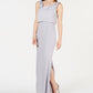 Adrianna Papell Women'sBlouson Cowlneck Gown Grey Size 2