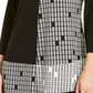 Alfani Women's Patterned 3/4 Sleeve V Neck Top Black Size Large