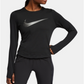 Nike Women's Dry Element Metallic-Logo Running Top Black  Size XL