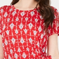Style & Co Women's Short Sleeve Top Red Size Medium