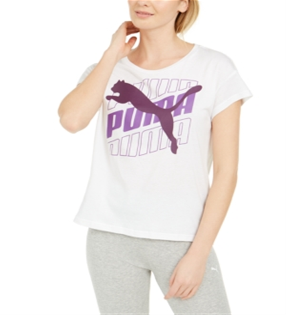Puma Women's Modern Sports Graphic Tee -White Size L