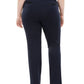 Alfani Women's Tummy Control Faux Leather Trim Trousers Blue Size Petite Small