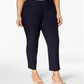 Charter Club Women's Cambridge Tummy Control Pull on Pants Blue Size 18W