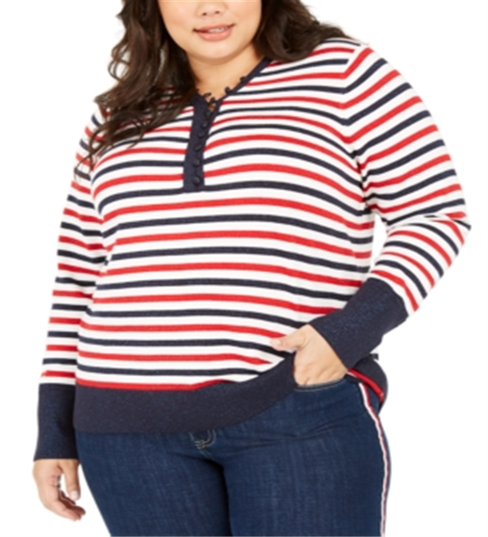 Tommy Hilfiger Women's Sweater Top Blue Size 0X