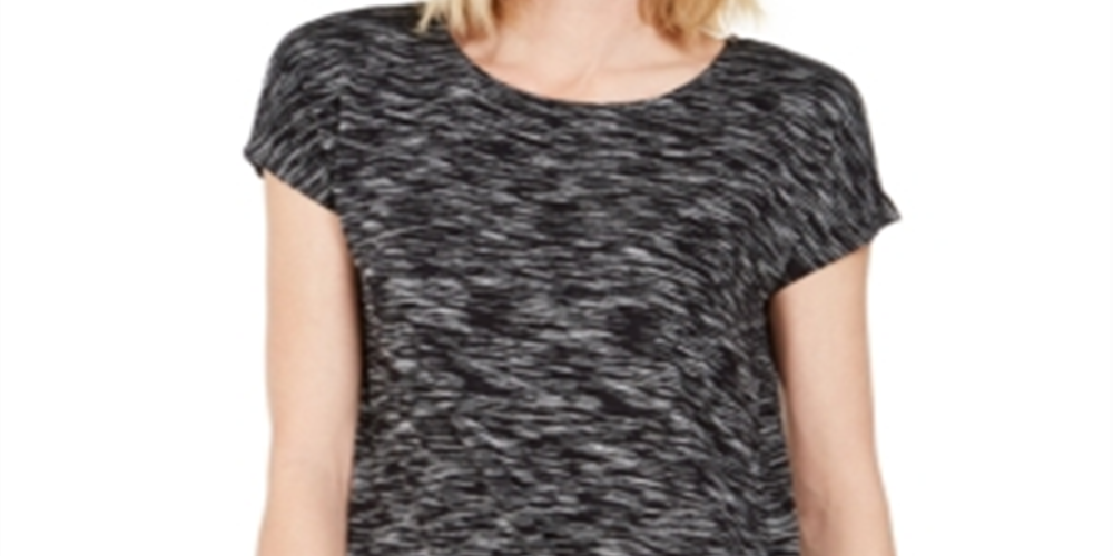 JM Collection Women's Tie Hem T-Shirt Black Size Medium