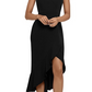 Xscape Women's Ruffled Fit & Flare MIDI Dress Black Size -13/14