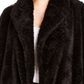 Calvin Klein Women's Fleece Open Front Car Coat Black Size Medium