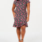 Betsey Johnson Women's Plus Flounce Hem Sheath Dress Pink Size 18W
