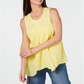 Style & Co Women's Handkerchief Hem Top Yellow Size Small